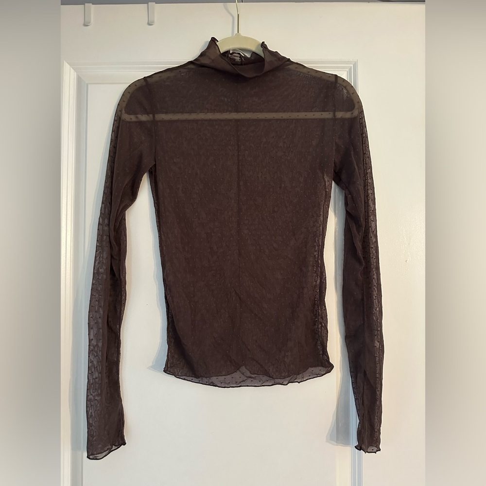 Free People Sheer Brown Women's Top